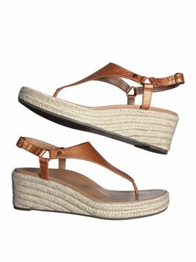 VIONIC Kirra Espadrille Wedge Supportive Sandal Shoes Argan Brown 9.5 Wide